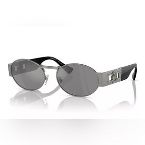 Versace Unisex Metal Oval Sunglasses, VE2264